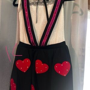 Weissman Black and Red Heart Kids Dance Costume